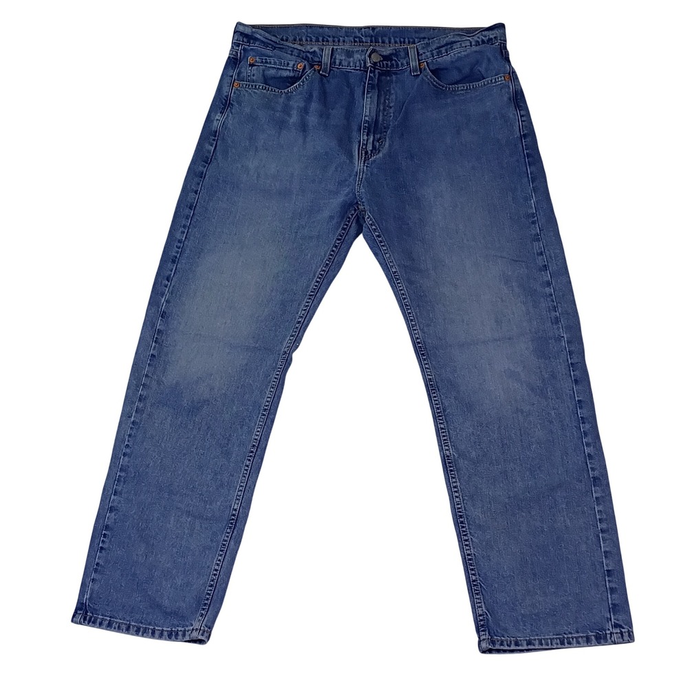 Levis 505 Mens 36x30‎ Blue Denim Jeans Straight Fit